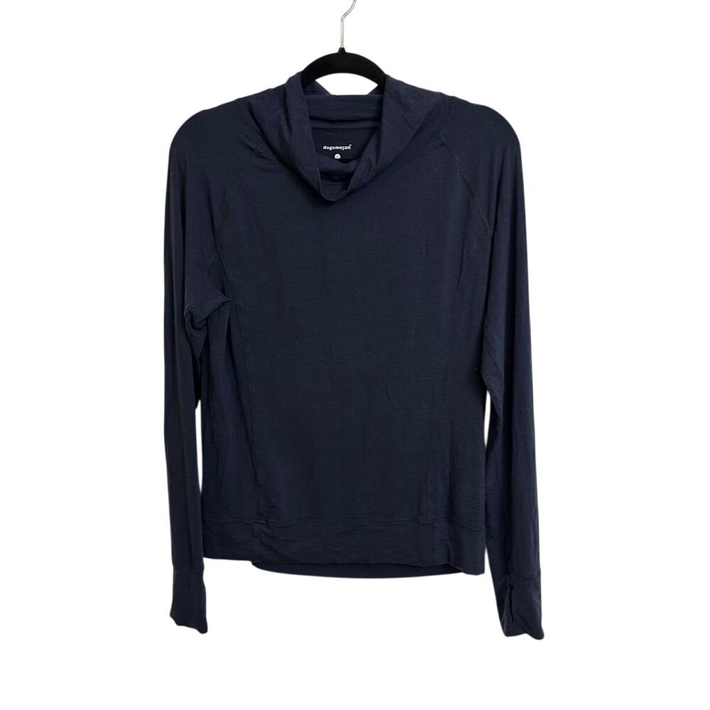 Dagsmejan Top Womens Medium Navy Nattwarm Thermal Merino Wool Cowl Neck